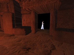 Main doorway into inner chamber with figure