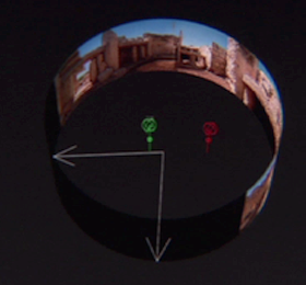 3D visualisation of the circular screen