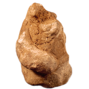 Rough clay figurine, height 6.5cms.