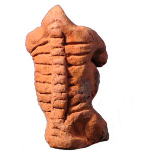 Female torso of lighly baked red clay (back)